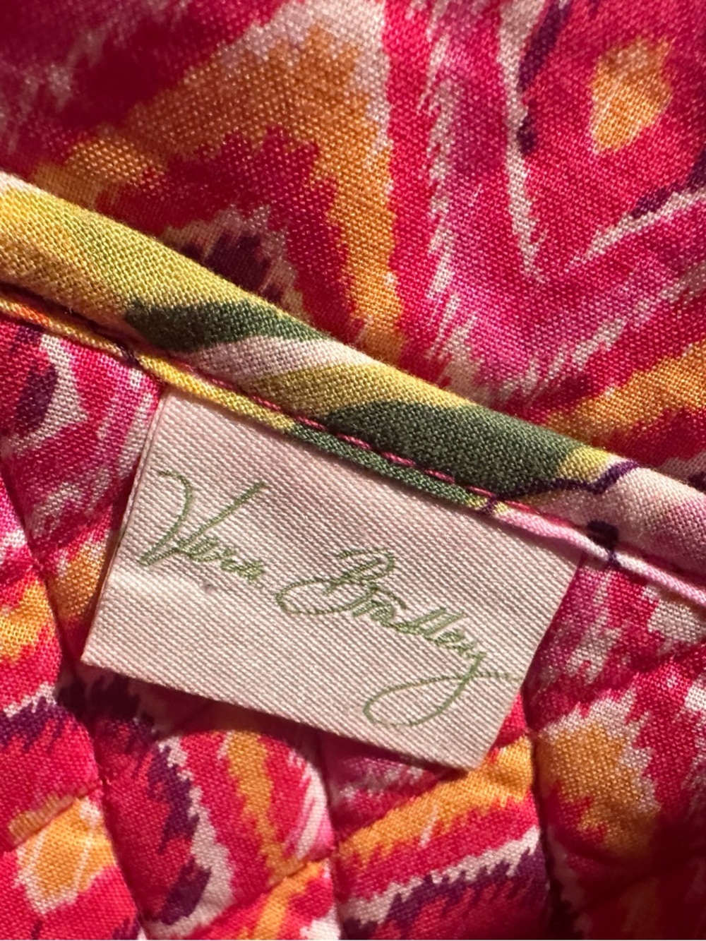 Vera Bradley Clementine Pleated Tote | Retired Floral Print Pink Orange - Picture 2 of 16
